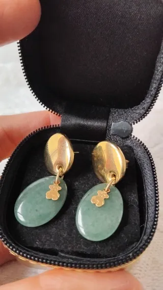 Pendientes Tous Oro 18kt y Aventurina