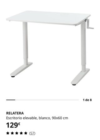 Escritorio elevable Relatera Ikea blanco