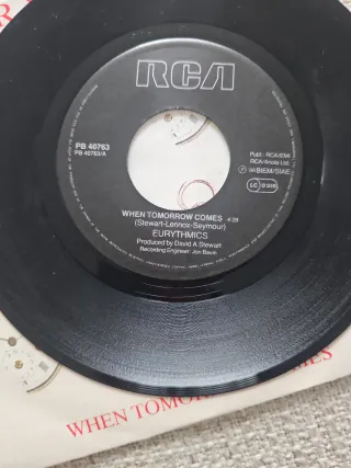 Vinile 45 Eurythmics When Tomorrow Comes