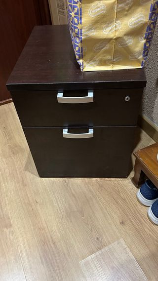 Mueble archivador de madera con 2 cajones