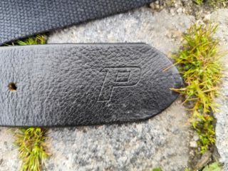 Cinto Couro e Algodão Preto Fivela Prata