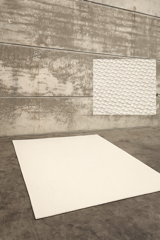 Alfombra Mascarell de algodón y poliéster blanco