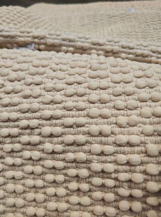 Alfombra Mascarell de algodón y poliéster blanco