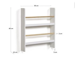 Estantería Gopi de madera maciza de pino acabado natural y blanco 50x60 cm FSC MIX Credit