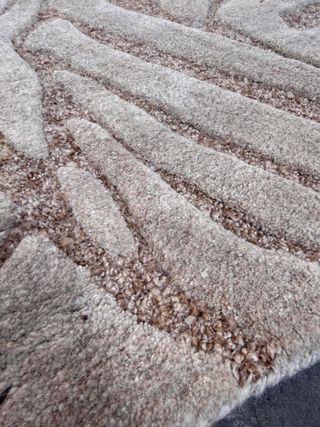 Alfombra Tribet de mezcla de lana jacquard cebra 160 x 230 cm