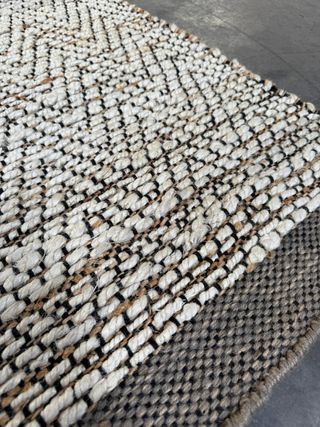 Alfombra Arpe jacquard de yute beige 160 x 230 cm