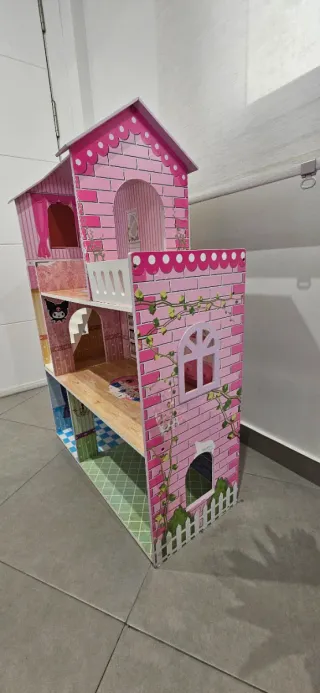 Casa de muñecas grande rosa