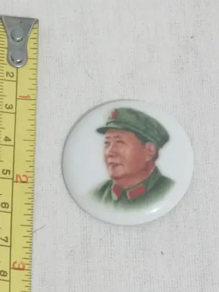 Chapa porcelana conmemorativa Mao