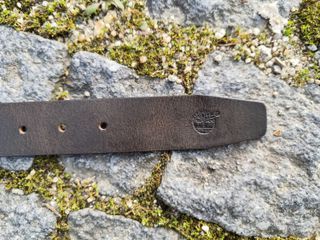 Cinto Timberland Couro e Lona Elástica Bege/Marrom