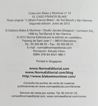 EL CASO FRANCIS BLAKE (Blake & Mortimer, #13)
