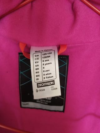 Campera de esquí para niña