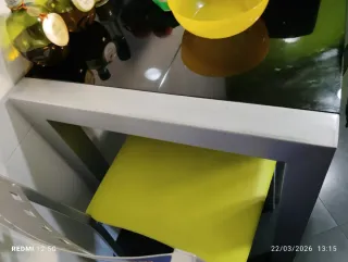 Mesa de cocina cristal y metal