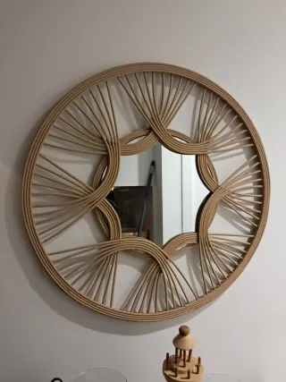 Espejo Ratán redondo