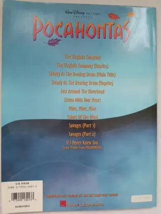 Pocahontas - Libro de Partituras Disney