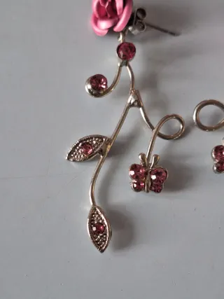 Orecchini Pandora con Rose e Farfalle brillanti