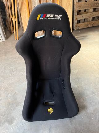 Baquet OMP START FIA Negro y soporte