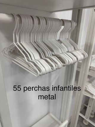 55 Perchas Infantiles Metálicas Blancas