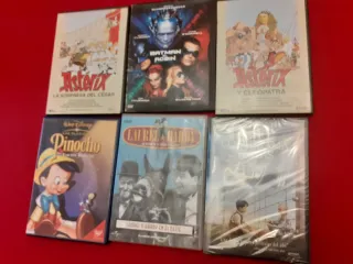 Lote 6 DVDs: Asterix, Pinocho, Laurel & Hardy etc