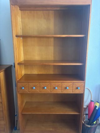 Estantería madera pino 5 baldas