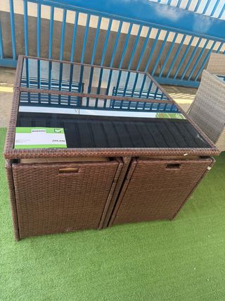 Juego Terraza 8 Plazas Ratán y Cristal