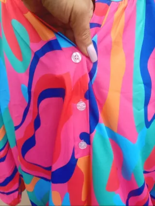 Vestido largo estampado multicolor