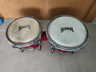 Bongos Bergen Doble Rojo + 2 baquetas