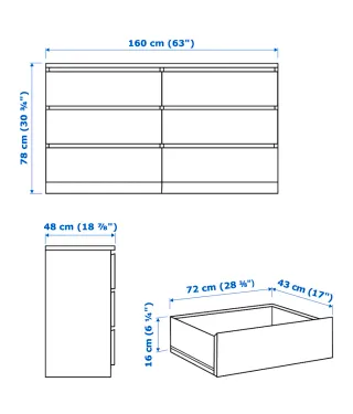 Cajonera blanca 6 cajones.