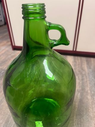 Garrafa de vidrio verde con tapón 30cmx17cm