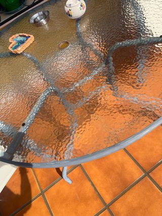 Mesa y 4 sillas Jardín Cristal Metal