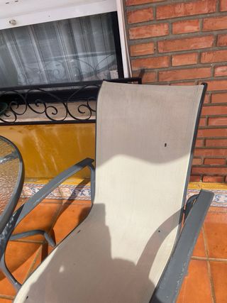 Mesa y 4 sillas Jardín Cristal Metal