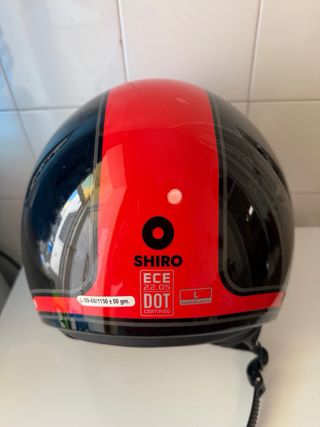 Casco Shiro Scooter Negro Rojo (L)