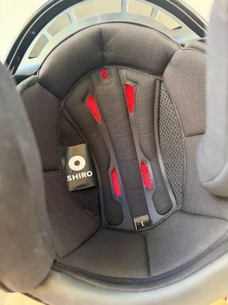 Casco Shiro Scooter Negro Rojo (L)