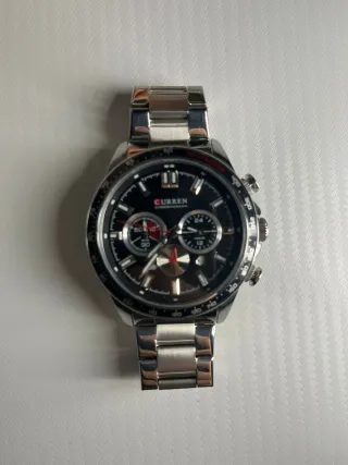 Reloj CURREN Cronógrafo Negro y Plateado