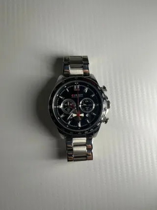 Reloj CURREN Cronógrafo Negro y Plateado