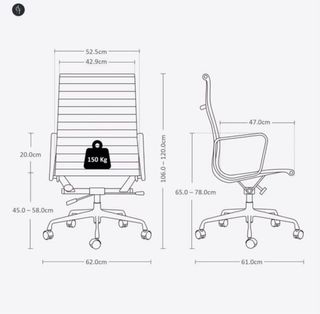 Silla Oficina Negra Piel Vacun