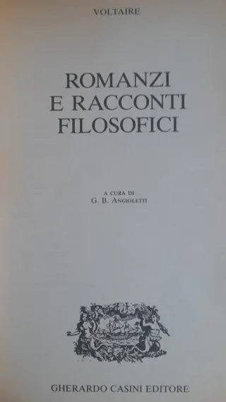 "Romanzi e racconti filosofici" di Voltaire Copert
