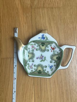 Plato decorativo tetera porcelana orchid