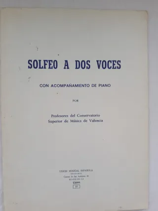 Solfeo a dos voces con acompañamiento piano