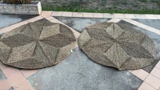 Alfombra redonda de ratán. 150 diametro