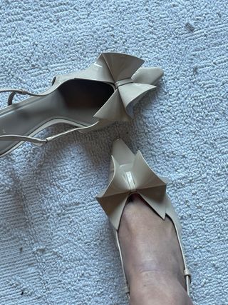 Décolleté Zara vernice beige tg 40