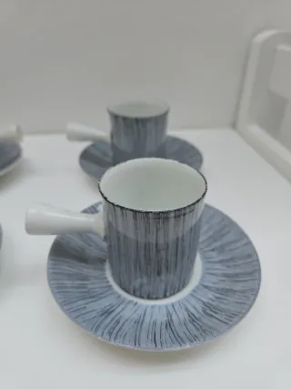 Juego 4 tazas de porcelana castro sargadelos