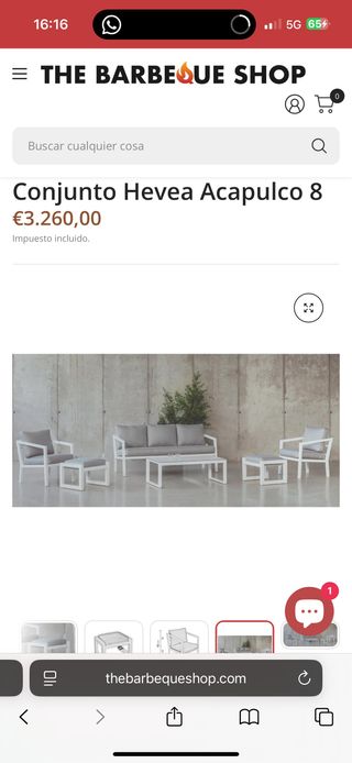 Mobiliario Jardín Aluminio Lacado Gris/Blanco