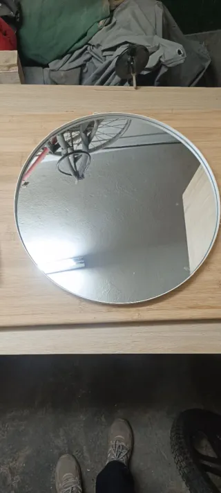 Espejo Redondo 50cm Metal y Cristal