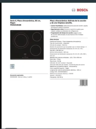 Placa vitrocerámica Bosch PUJ631BB