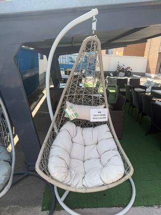 2 Cestas Colgantes Terraza Mimbre