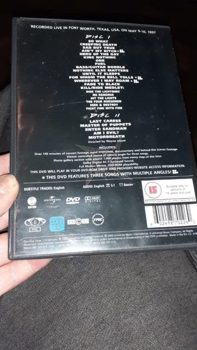 Metallica Cunning Stunts DVD 2 Discos buen estado