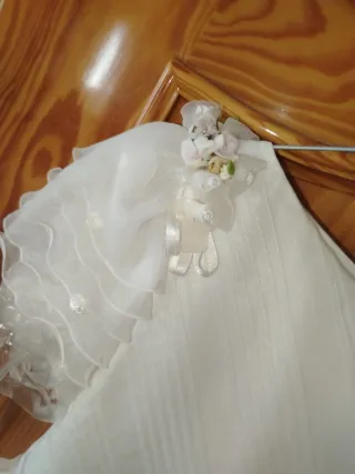 Vestido de Comunión Niña blanco y flores