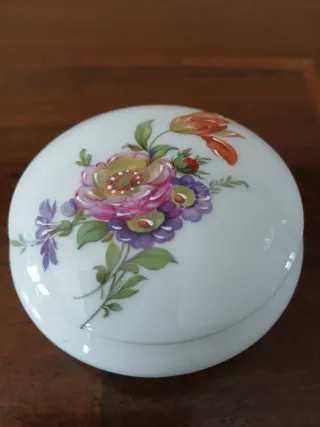 Portagioie Limoges France Fiori Dipinti