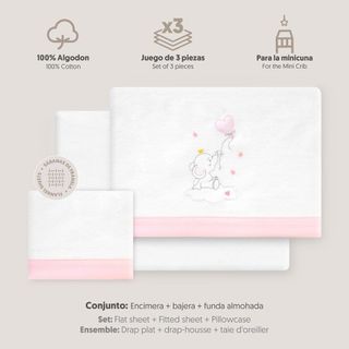 Interbaby - Juego Sabanas Minicuna 50x80 Algodón 1