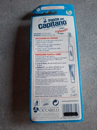 Set 2 pz spazzolini dentifricio viaggio P Capitano